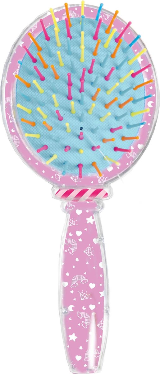 Totum haarborstel Unicorn Glitter 17,5 cm meisjes - Roze