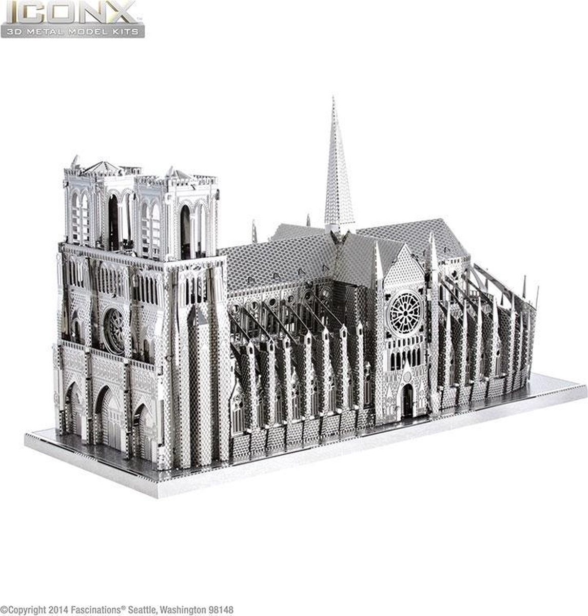 Metal Earth bouwpakket Iconix Notre Dame de Paris - Silver