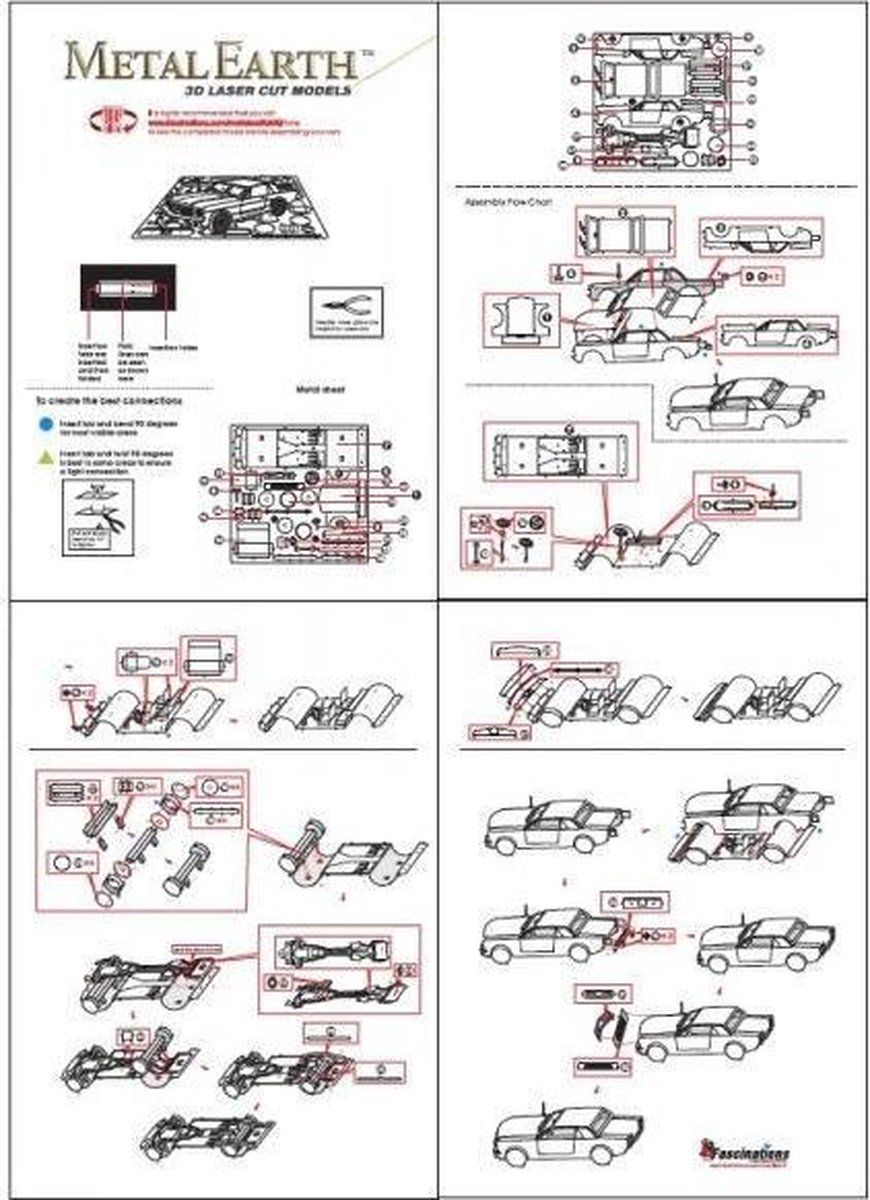 Metal Earth Ford Mustang Coupe 1965 3D modelbouwset 9 cm - Silver