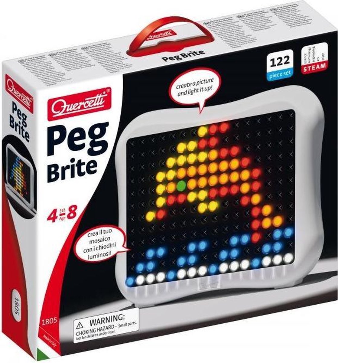 Quercetti Peg Brite mozaïek led junior 122 delig