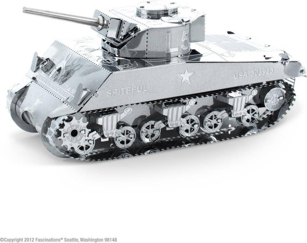 Metal Earth bouwpakket Sherman Tank - Silver