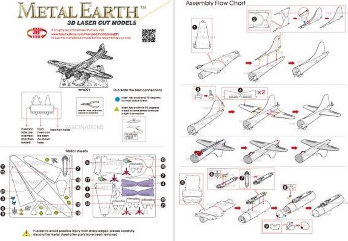 Metal Earth B 17 Flying Fortress modelbouwset