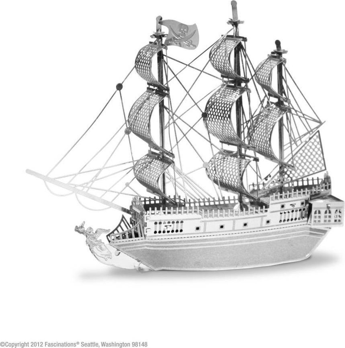 Metal Earth piratenschip the black pearl 3D modelbouwset - Silver