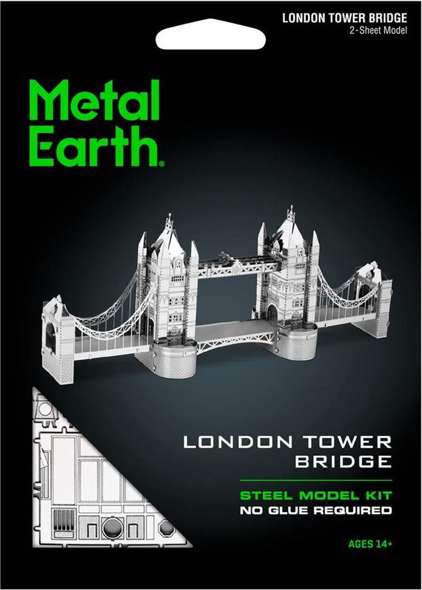 Metal Earth London Tower Bridge 3D modelbouwset 14 cm - Silver