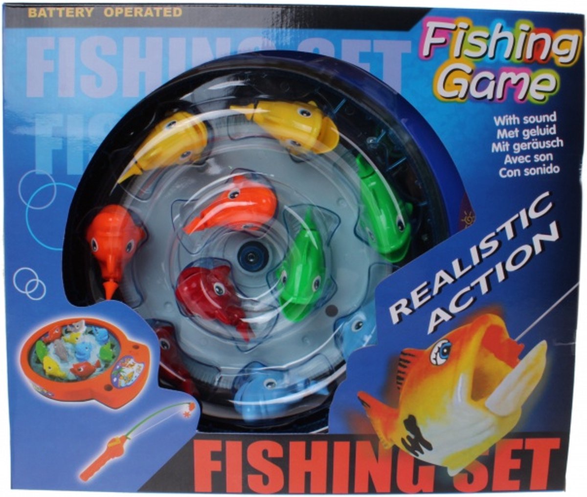 Johntoy hengelspel met geluid 31 cm - Blauw