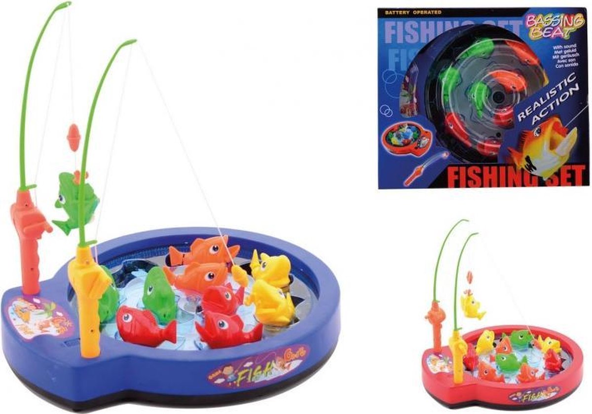 Johntoy hengelspel met geluid 31 cm - Blauw