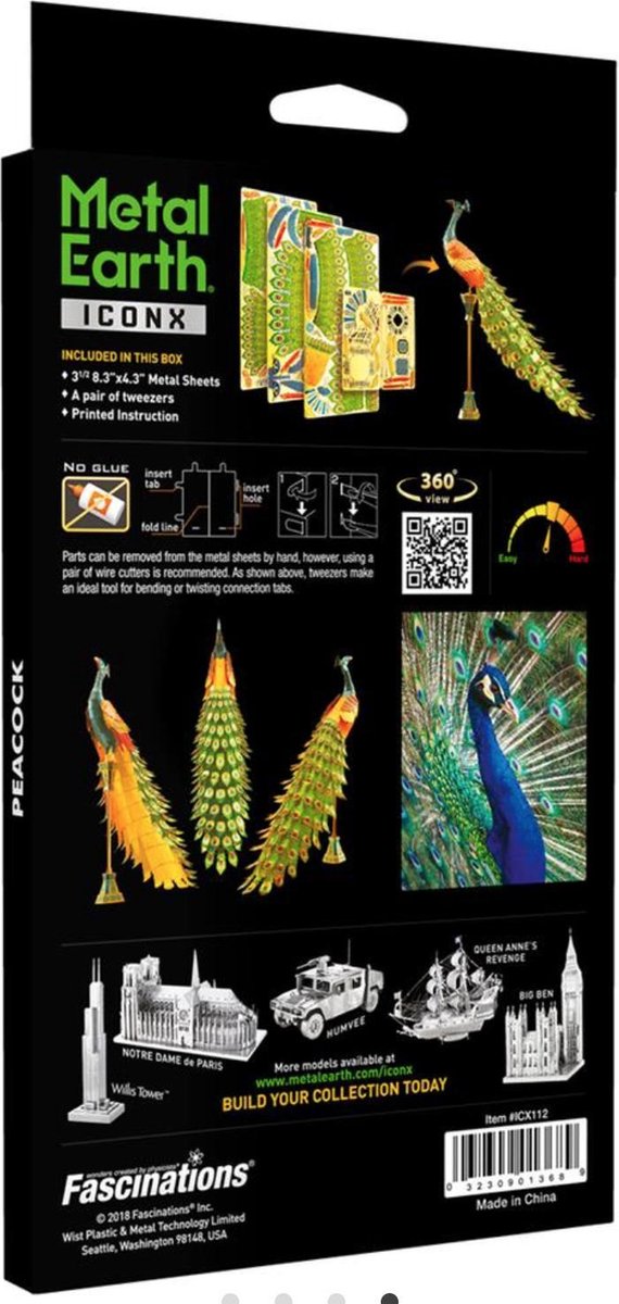 Metal Earth bouwpakket Peacock
