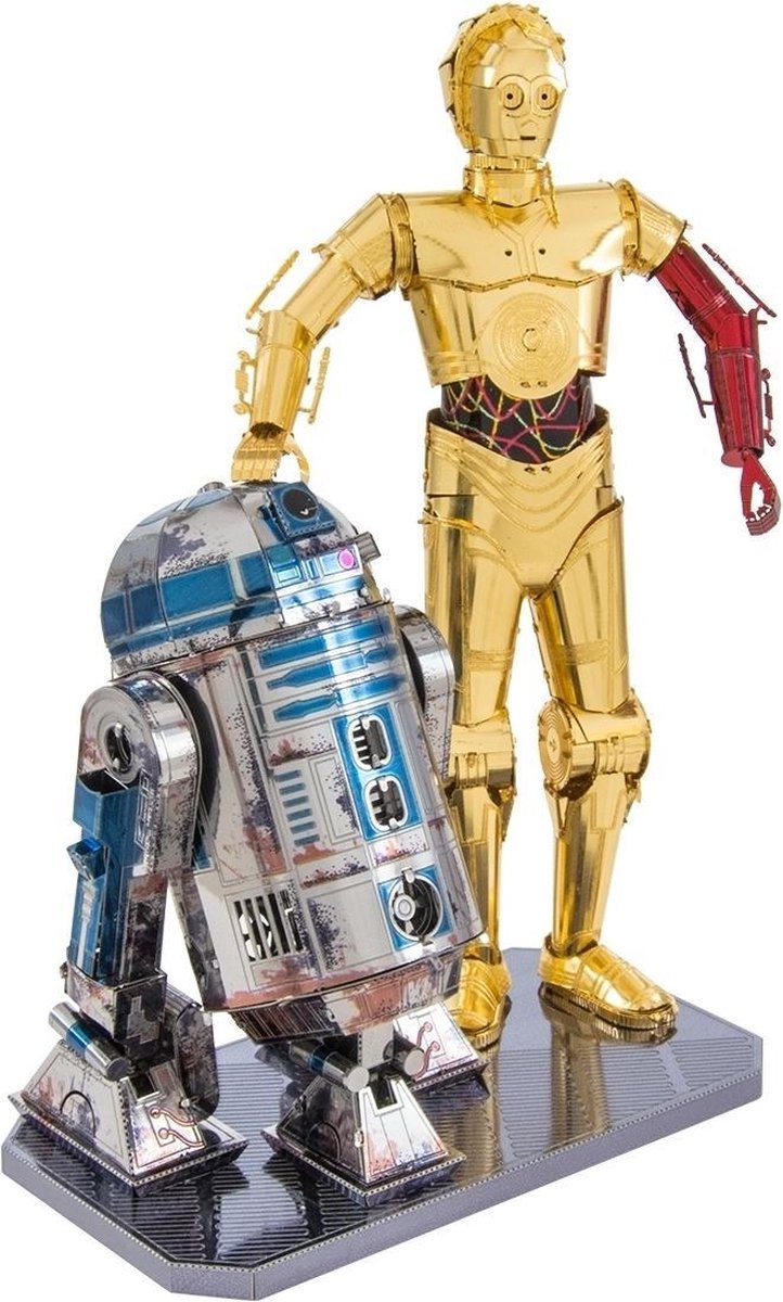 Metal Earth Star Wars R2D2 en C 3PO 3D modelbouwset 12,3 cm - Silver