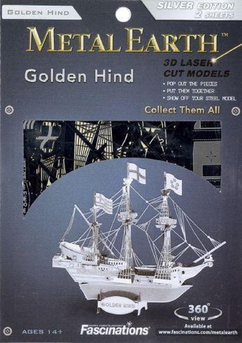 Metal Earth schip Golden Hind 3D modelbouwset