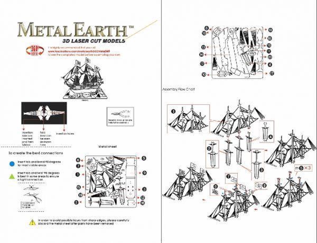 Metal Earth schip Golden Hind 3D modelbouwset