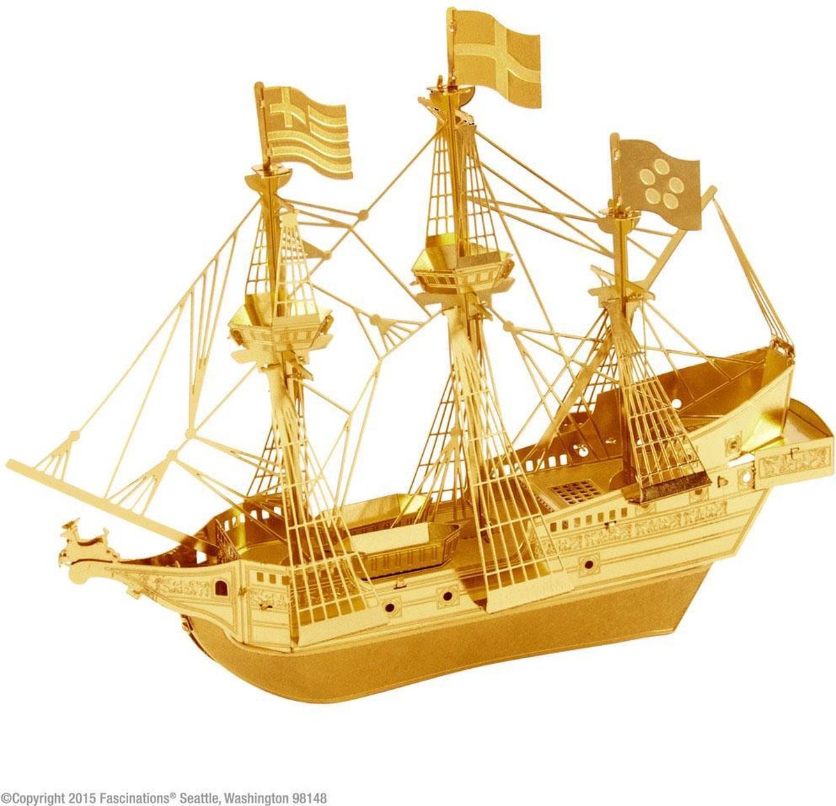 Metal Earth schip Golden Hind 3D modelbouwset - Goud