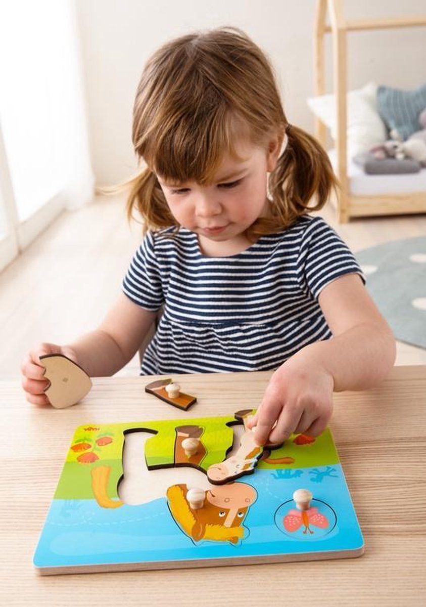 HABA vormenpuzzel Paardenfamilie junior hout 6 stukjes