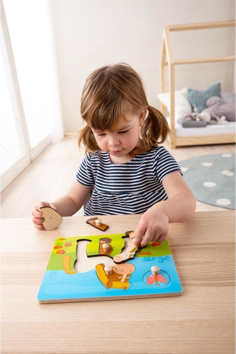 HABA vormenpuzzel Paardenfamilie junior hout 6 stukjes