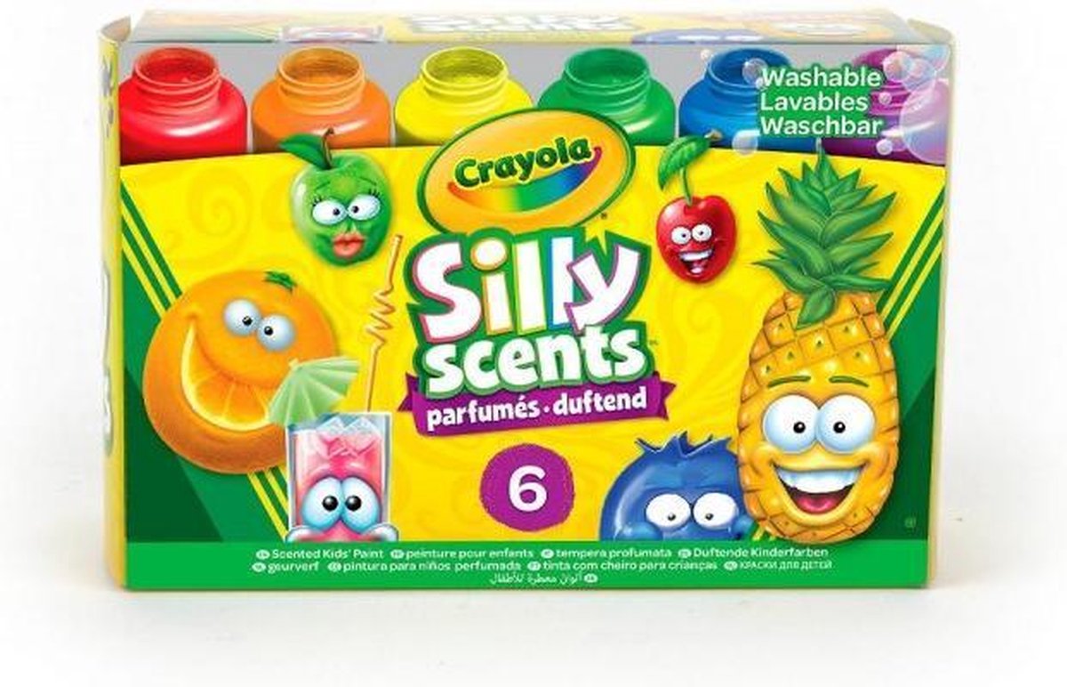 Crayola Silly Scents uitwasbare verf met geur junior 6 delig - Roze