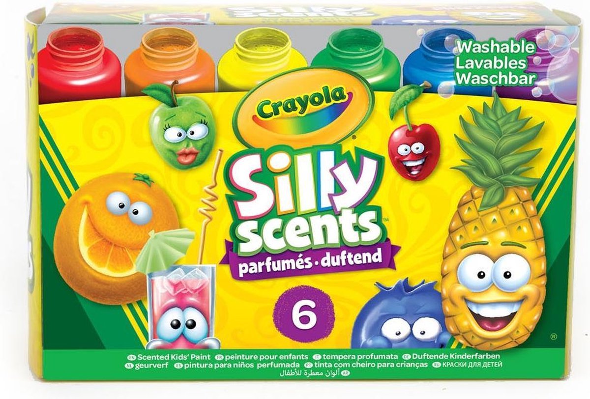 Crayola Silly Scents uitwasbare verf met geur junior 6 delig - Roze