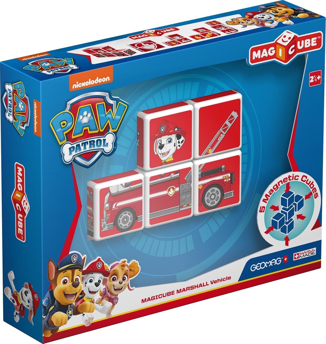 Geomag MagiCube Paw Patrol Marshall Fire Truck 5 delig - Rood
