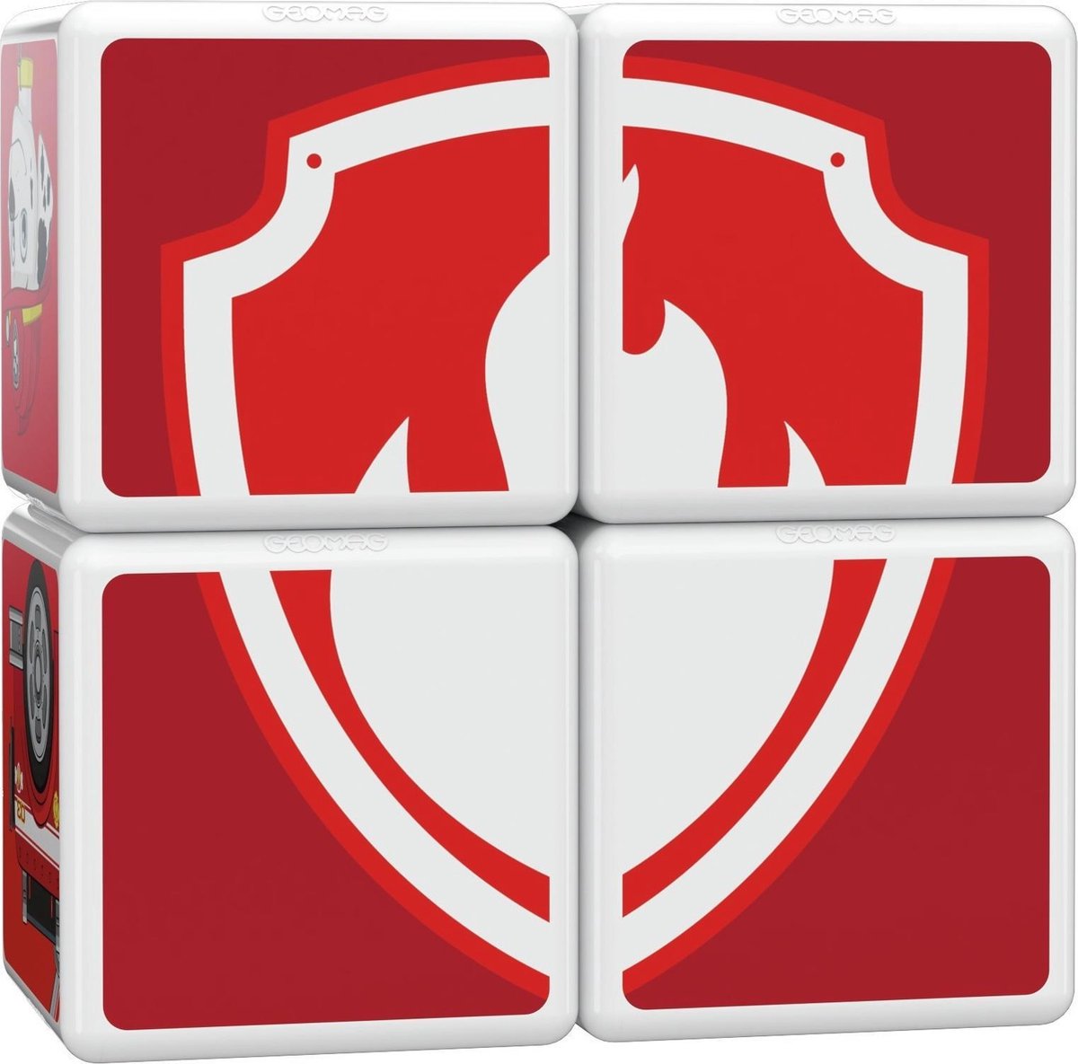 Geomag MagiCube Paw Patrol Marshall Fire Truck 5 delig - Rood