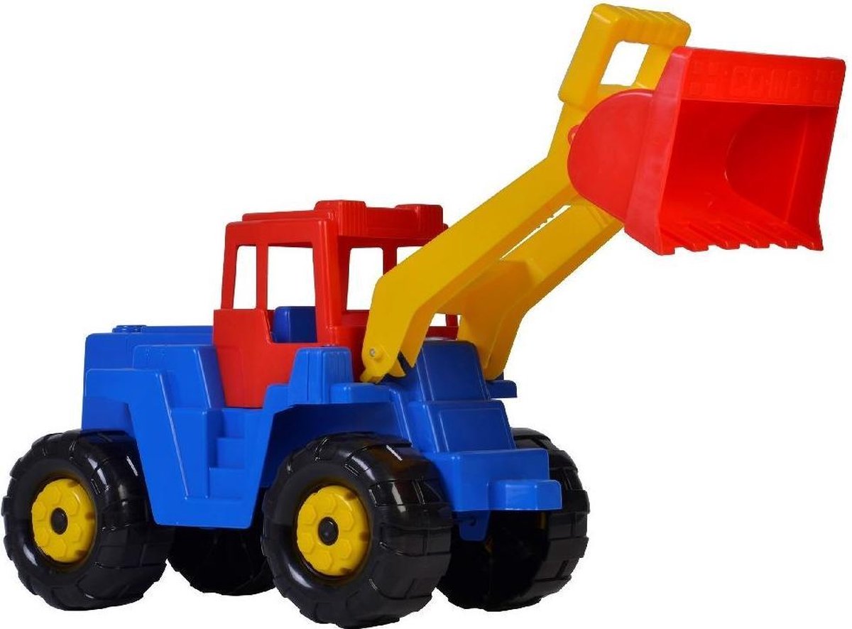 Polesie graafmachine 63 cm/rood/geel - Blauw