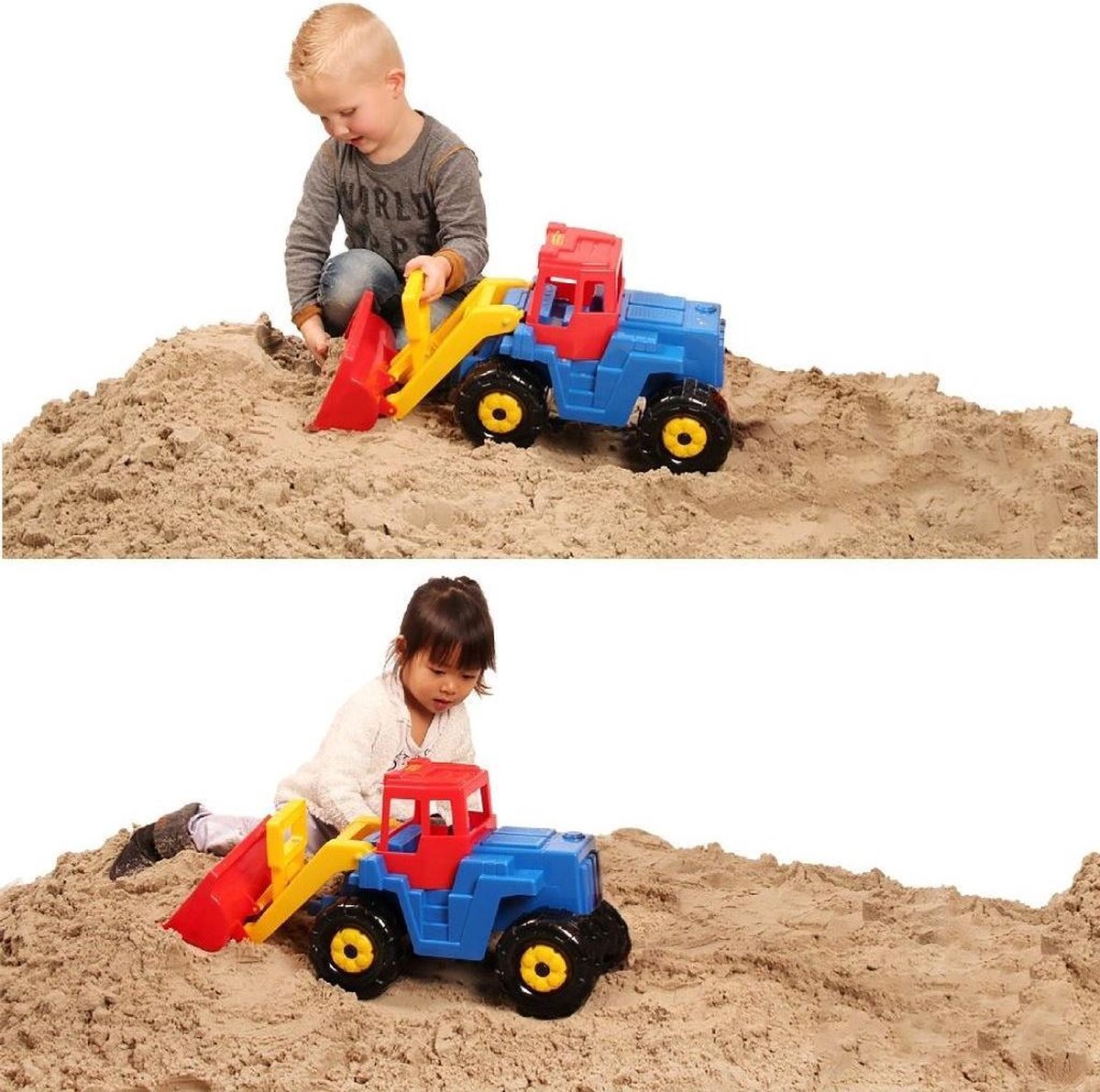 Polesie graafmachine 63 cm/rood/geel - Blauw