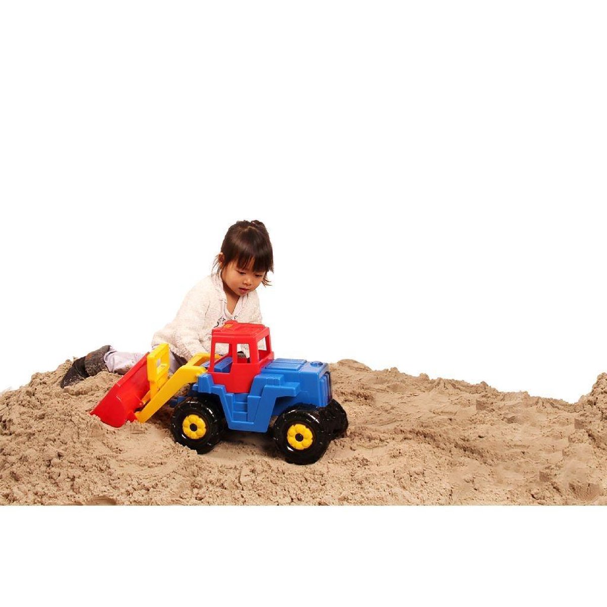 Polesie graafmachine 63 cm/rood/geel - Blauw