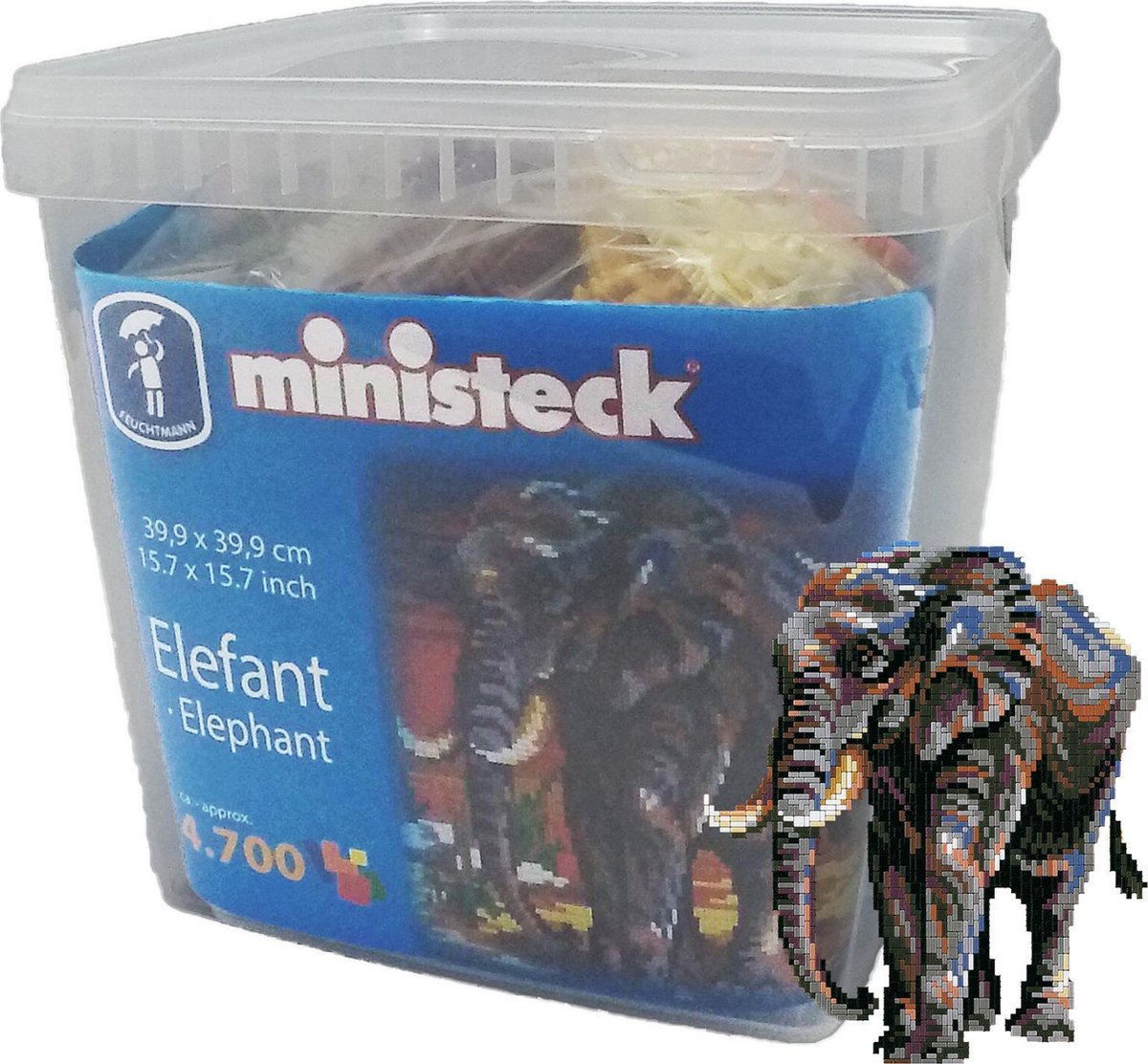 Ministeck olifant 4700 delig - Grijs