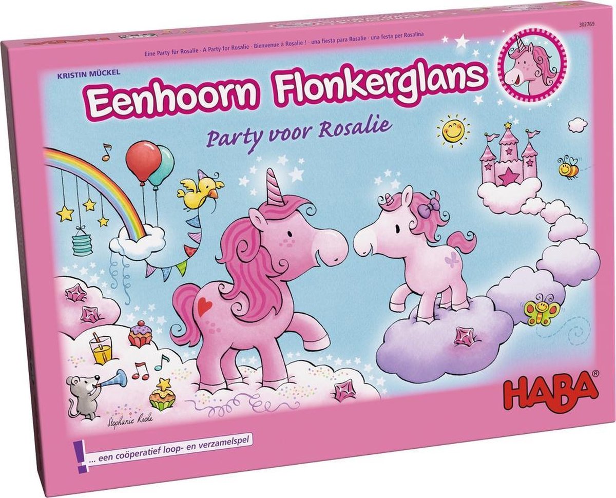 HABA kinderspel Eenhoorn Flonkerglans Party voorlie (NL) - Roze