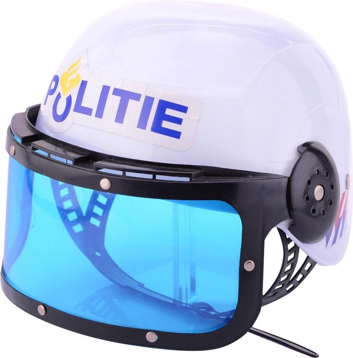 Johntoy Politiehelm met vizier diameter 18 cm - Wit