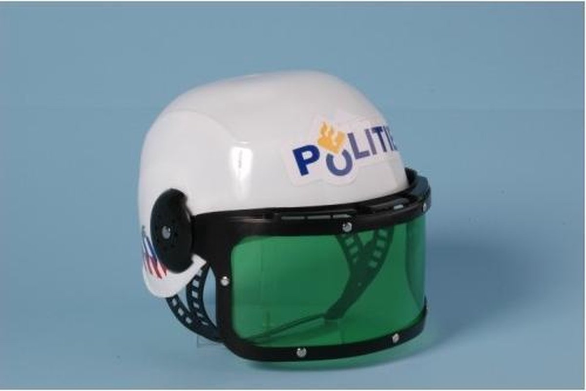 Johntoy Politiehelm met vizier diameter 18 cm - Wit