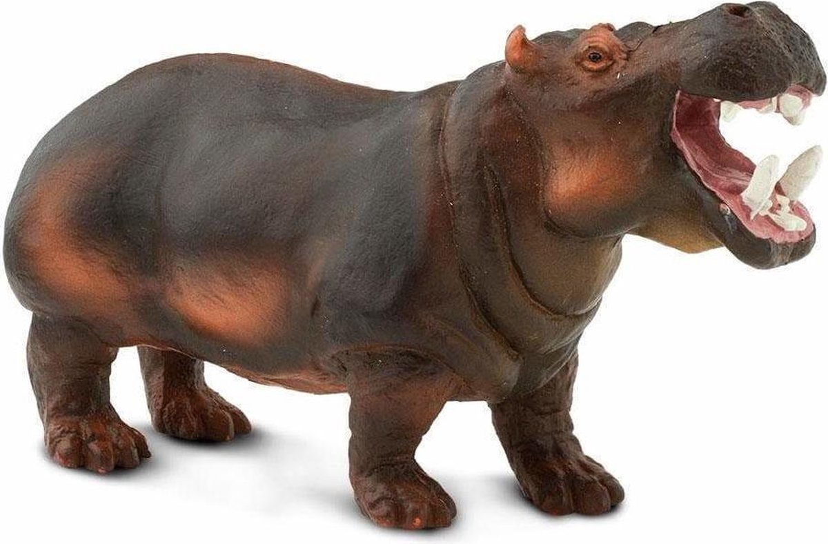 Safari wilde dieren Nijlpaard junior 12,75 cm - Bruin