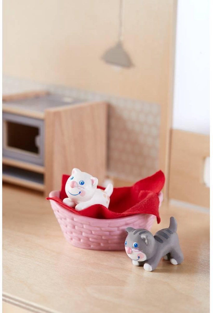 HABA Little Friends poppenhuispoppen Kittens junior 3 cm/wit - Grijs
