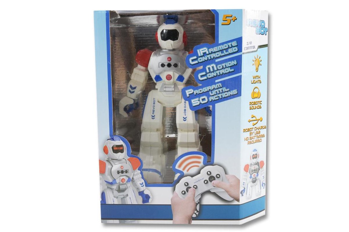 GEAR2PLAY robot RC Revo Bot junior 27 cm/blauw 2 delig - Wit