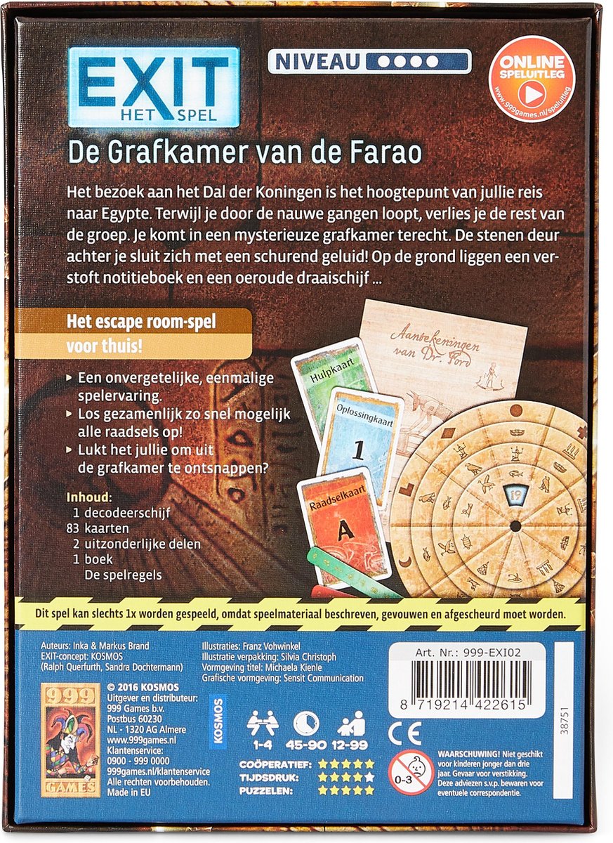 999Games breinbreker EXIT De Grafkamer van de Farao