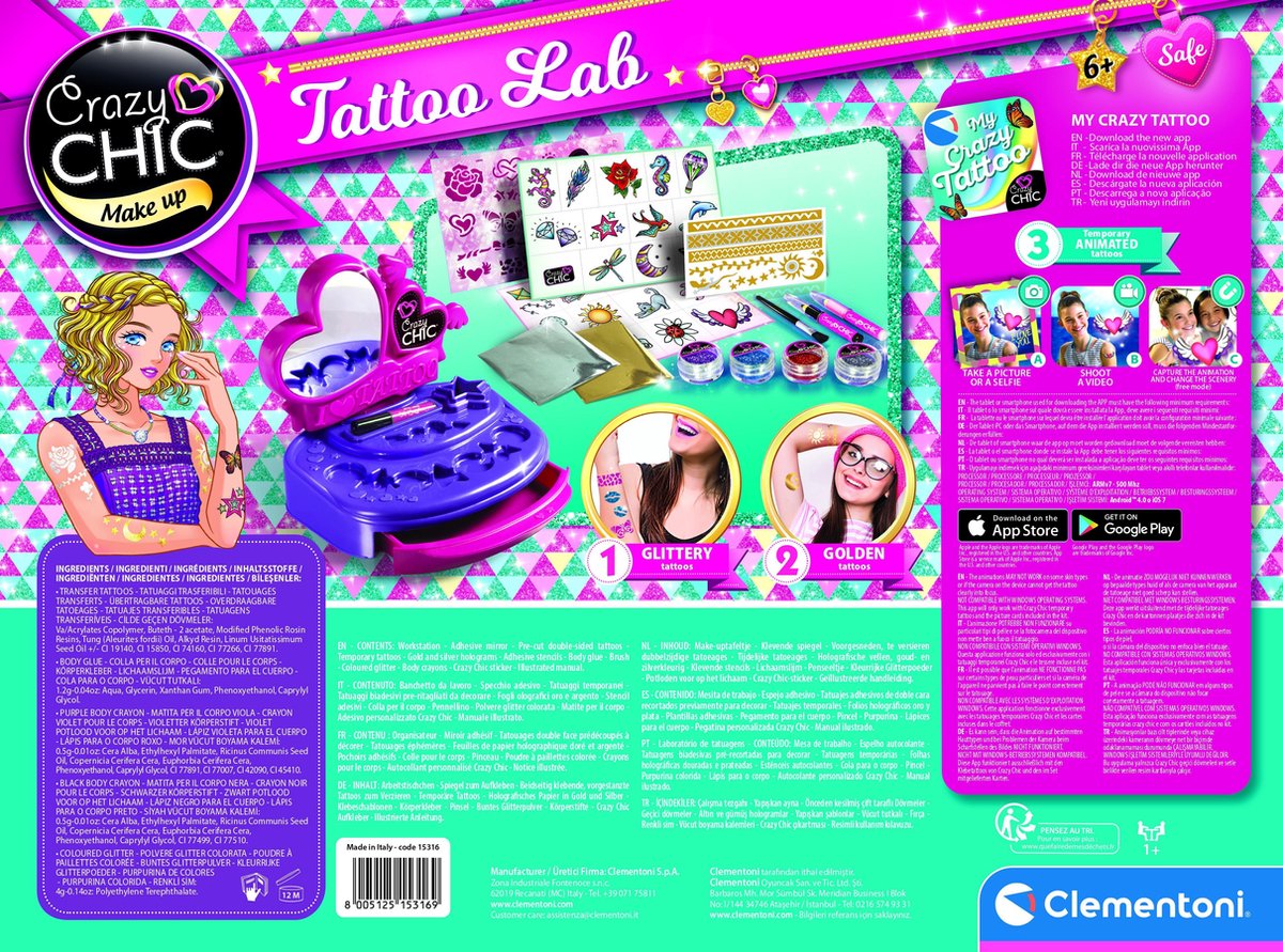 Clementoni Crazy Chic tattooslab - Roze