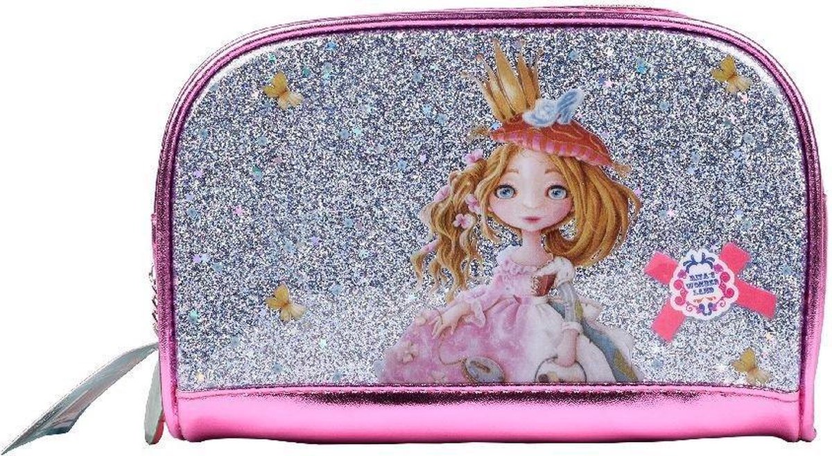 Rita's Wonderland etui meisjes 21 x 7 cm polyester/zilver - Roze
