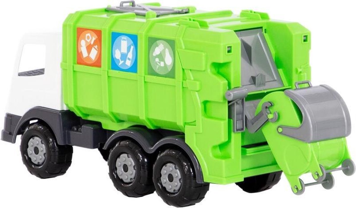 Polesie vuilniswagen Bobby S junior 42 x 16,5 cm 2 delig - Groen