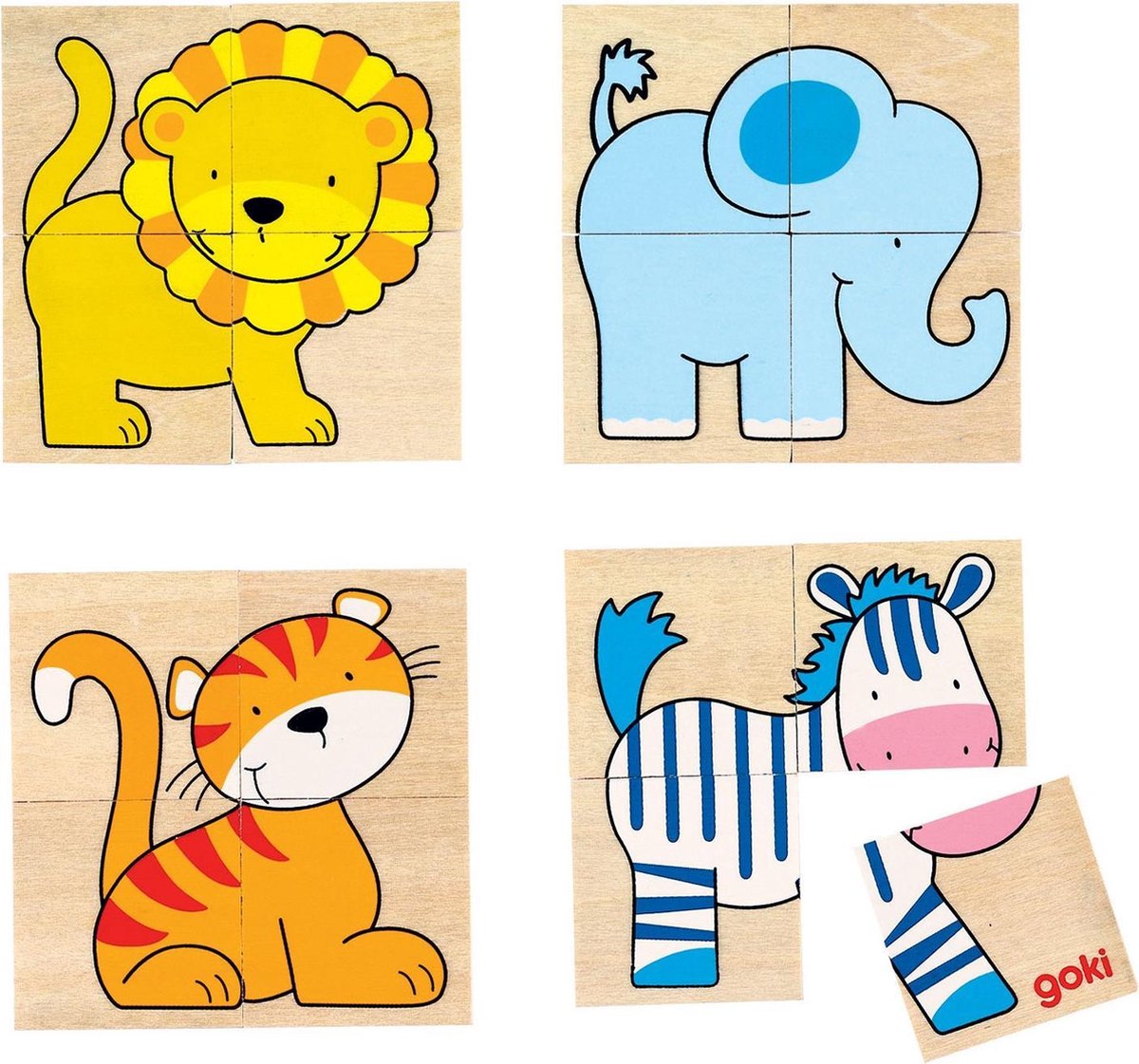 Goki memory en puzzel: wilde dieren 20 delig