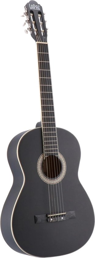 Lapaz C30BK klassieke gitaar 4/4-formaat zwart + gigbag