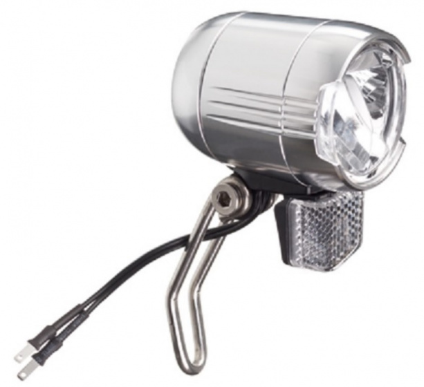 Falkx koplamp LED E Bike 6V 48V aluminium zilver - Zwart