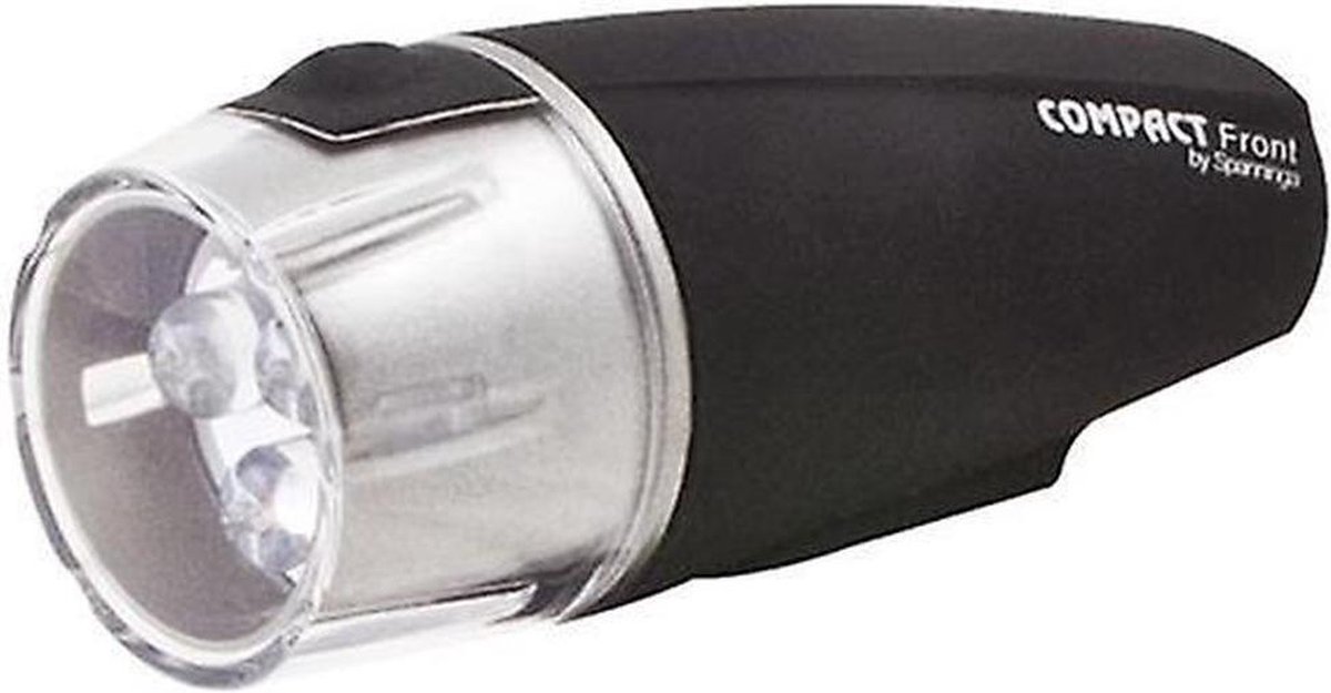 Spanninga koplamp Compact led batterij 8 cm - Zwart