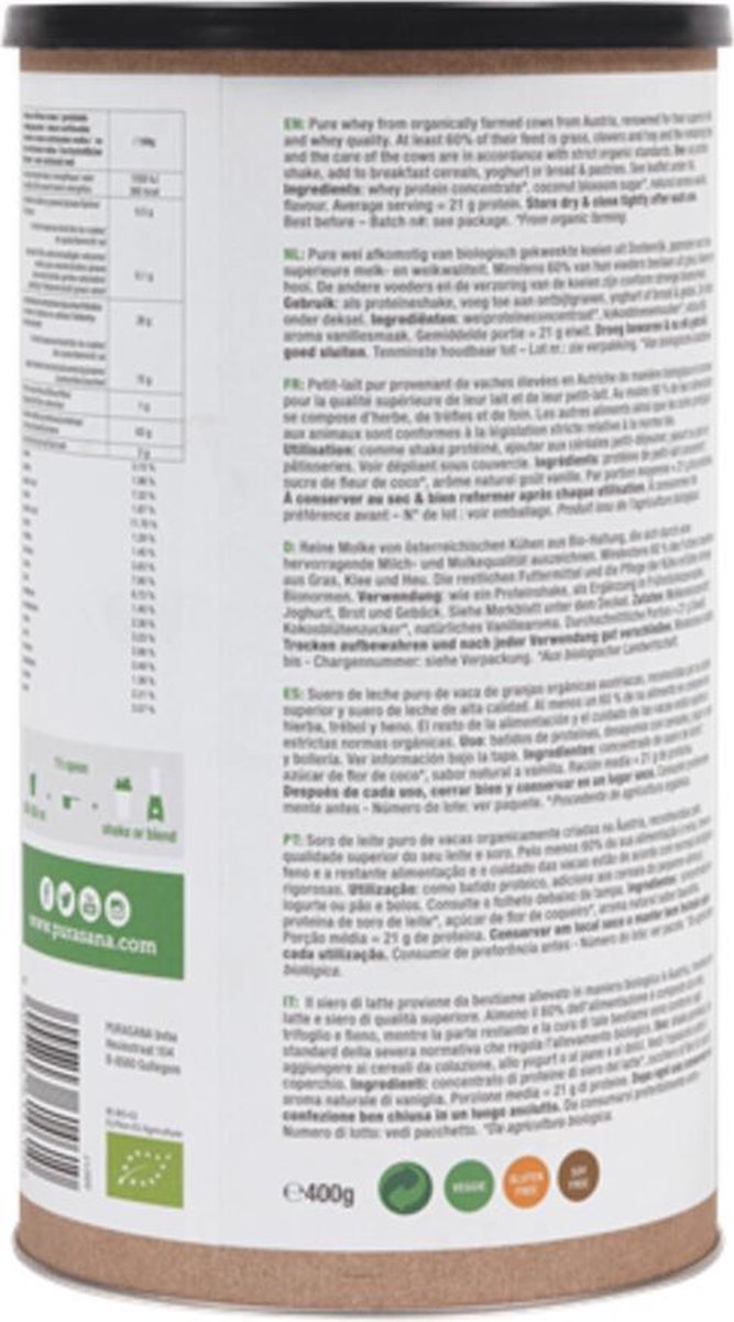 Purasana Whey proteine vanilla 400 gram
