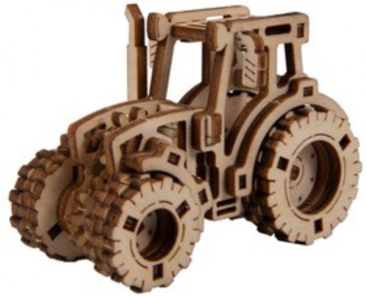 Wooden City modelbouwset tractor Superfast 7,5 cm hout naturel