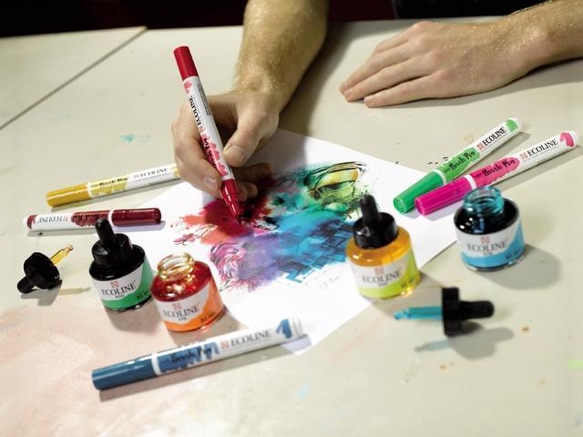Talens markeerstiften Ecoline Brush Pen kleurenassorti 10 stuks