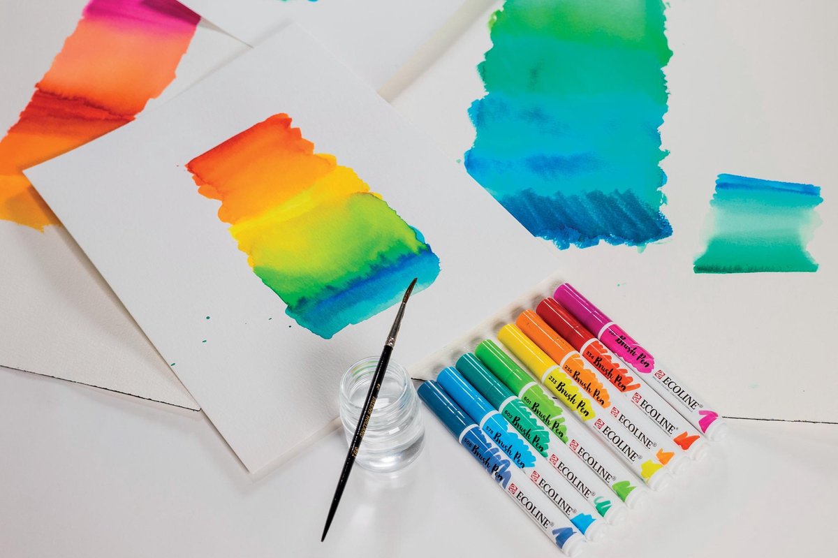 Talens markeerstiften Ecoline Brush Pen kleurenassorti 10 stuks
