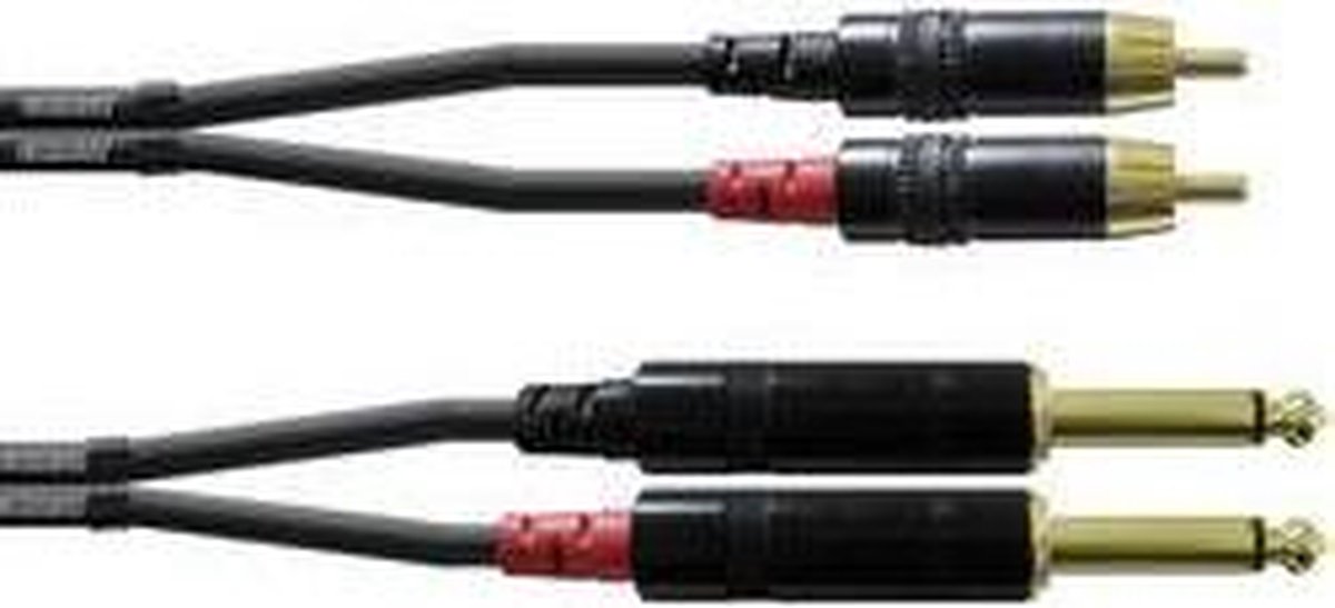 Cordial CFU3PC Intro 2x 6.3 mm TS jack - 2x RCA 3 meter