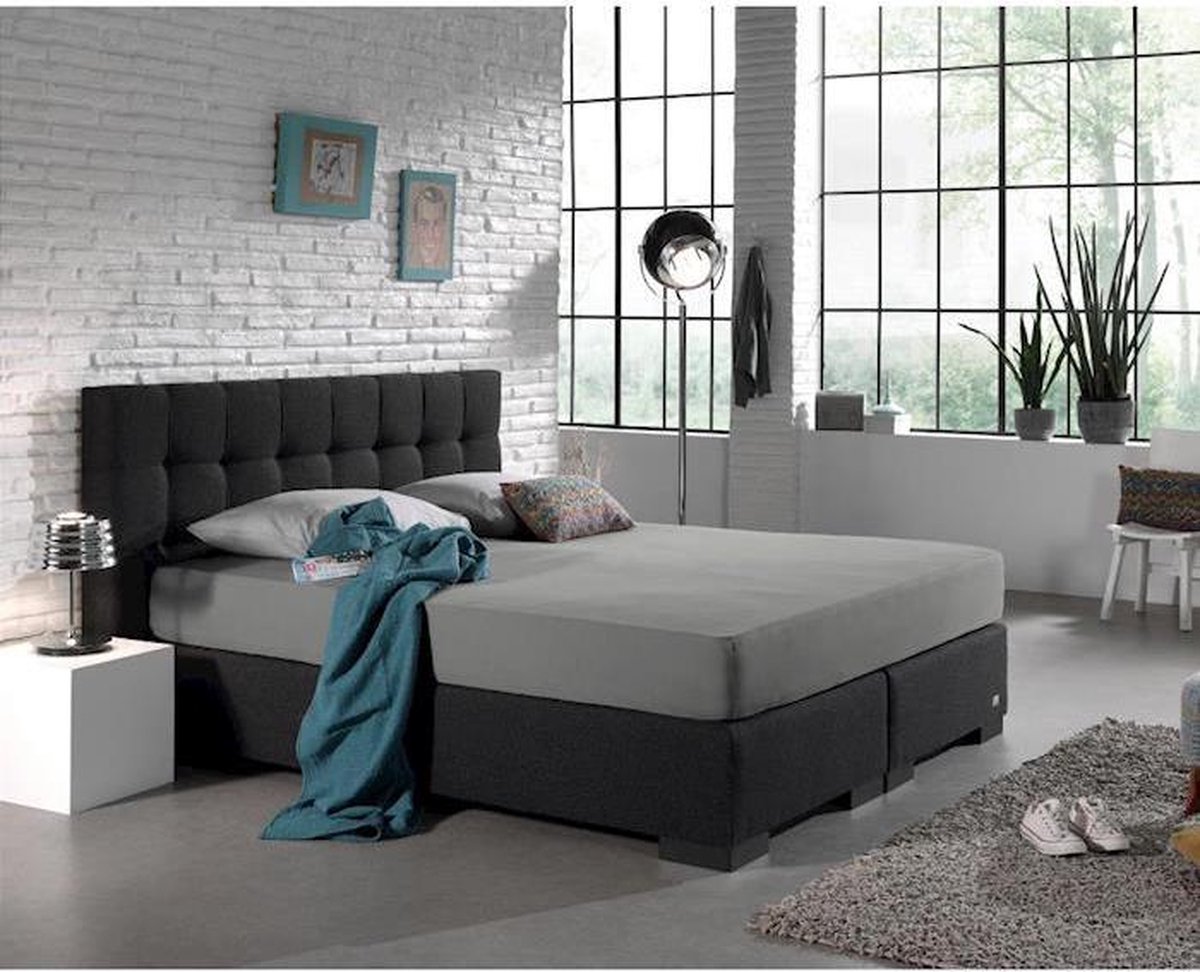 Dreamhouse Verkoelend Hoeslaken Katoen - Antraciet 90 x 200 - Wit