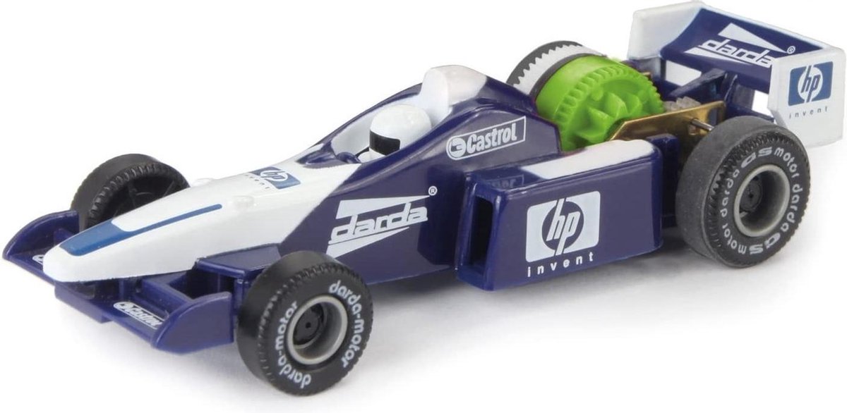 Darda speelgoedauto Formule 1 pull back 1:60/wit - Blauw