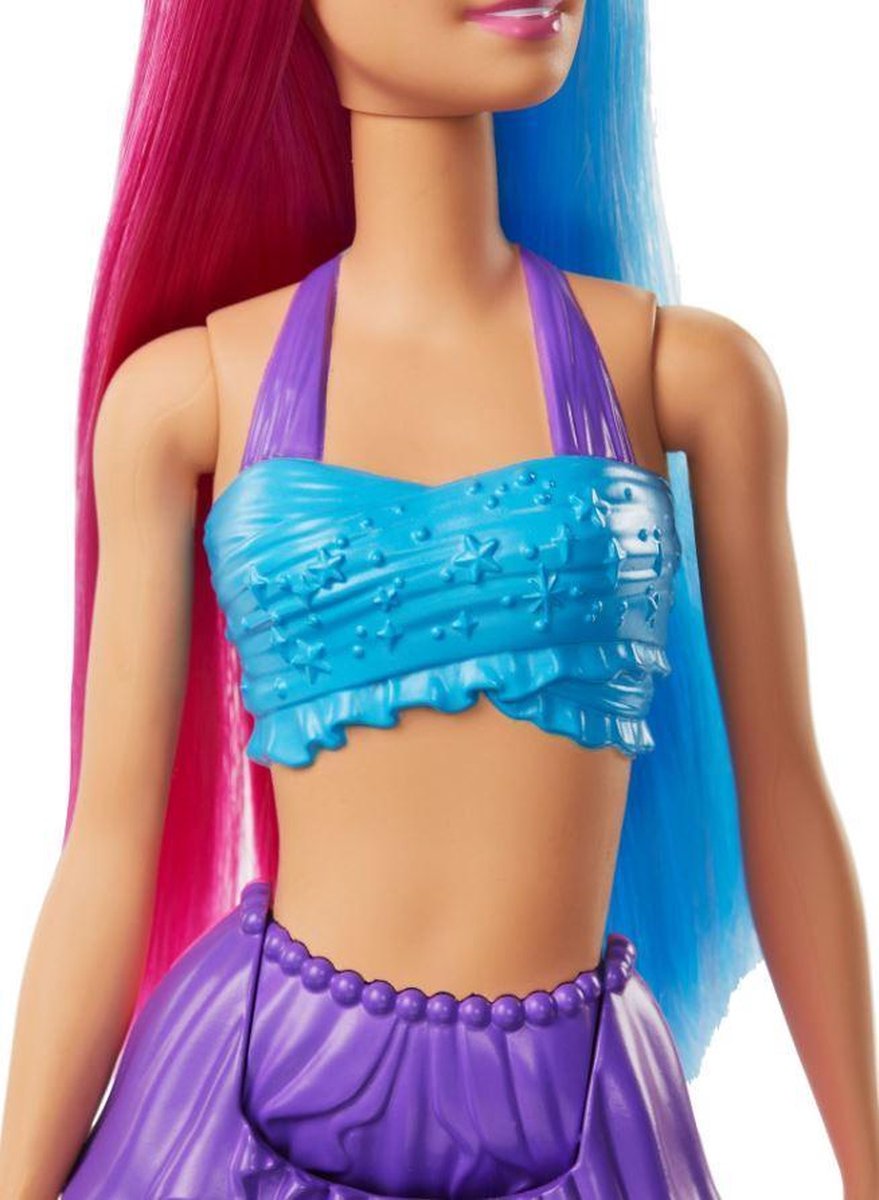 Mattel Barbie tienerpop Dreamtopia: Zeemeermin 30 cm blauw/roze