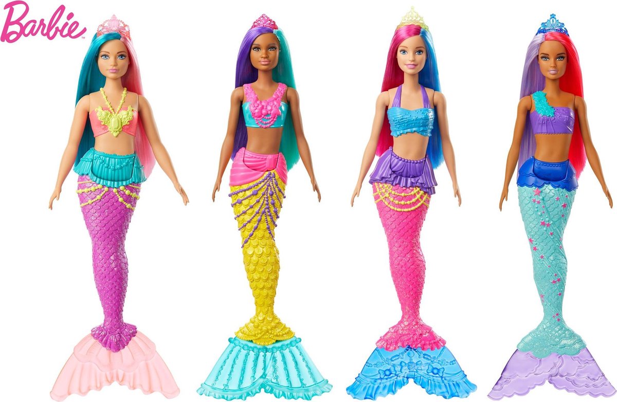 Mattel Barbie tienerpop Dreamtopia: Zeemeermin 30 cm blauw/roze