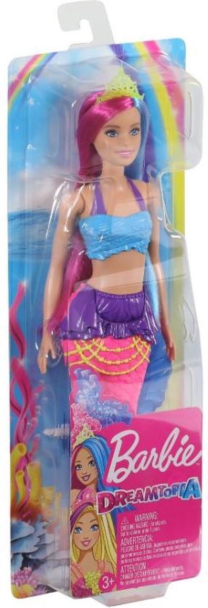 Mattel Barbie tienerpop Dreamtopia: Zeemeermin 30 cm blauw/roze