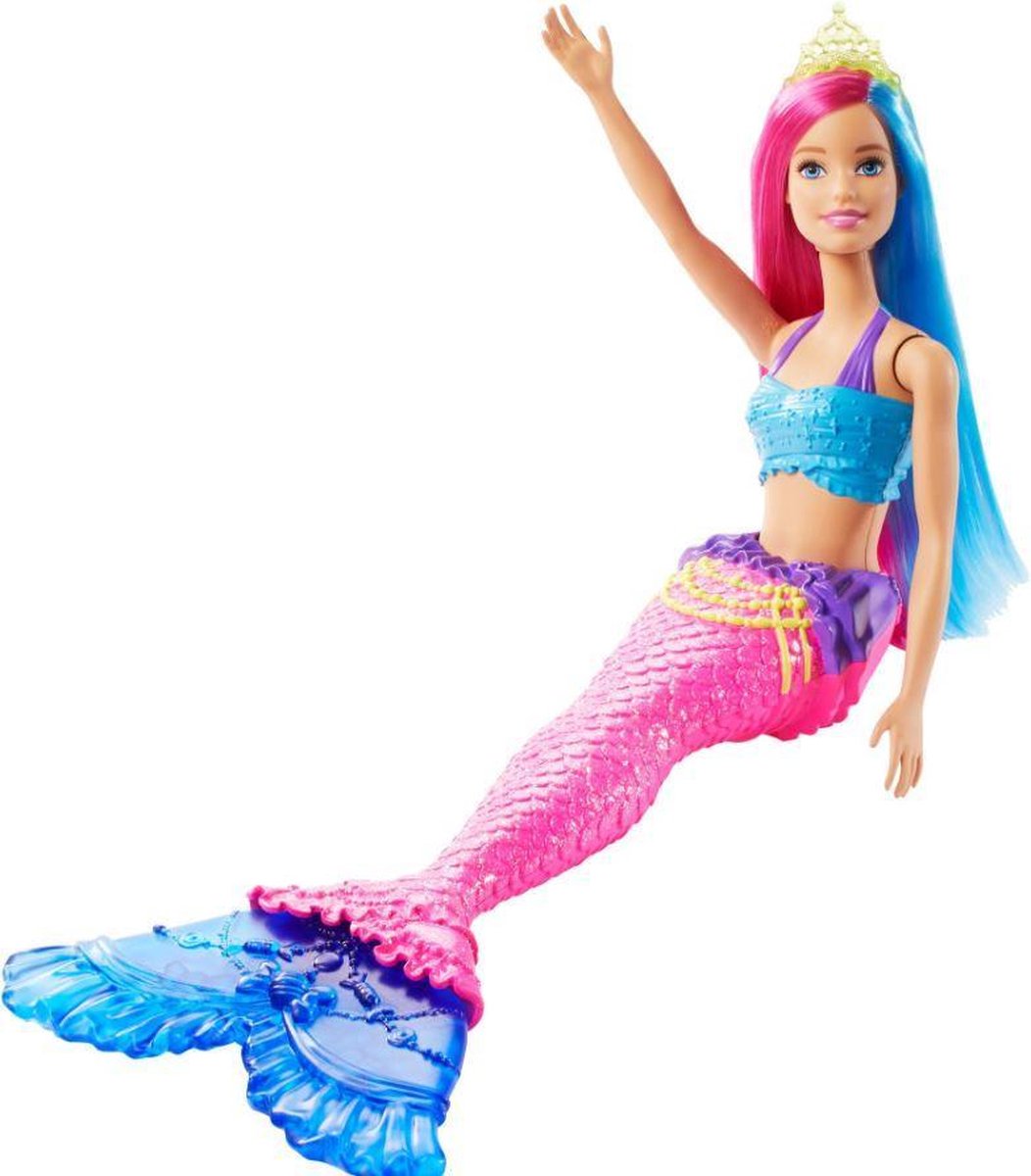 Mattel Barbie tienerpop Dreamtopia: Zeemeermin 30 cm blauw/roze